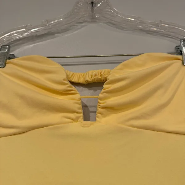 Yellow Strapless Mini Dress Size M - Image 2