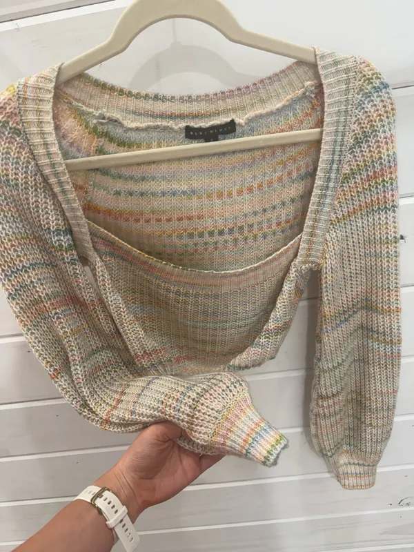Blue Blush Cropped Sweater - Image 2