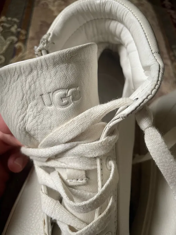 UGG Women White Leather High top Sneakers - Image 9