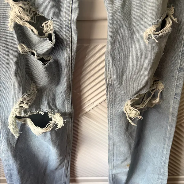 ZARA Ripped Wide Leg Jeans - Image 10