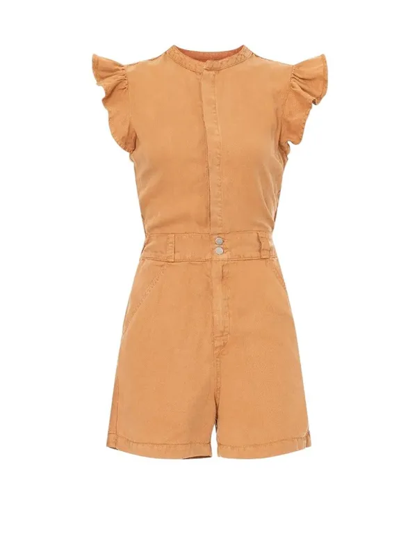 Joe's Jeans Emilia Romper in Small Tan Brown Womens Shortalls Outfit - Image 9
