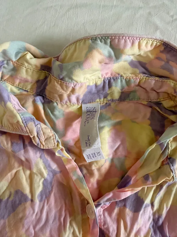 Target multicoloured tie-dye button-up pajama set Size XS #tie-dye #romper - Image 3