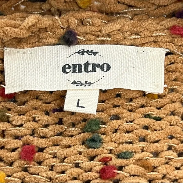 Entro women's L chunky confetti Popcorn Sweater Cardigan w/front pockets - Image 5