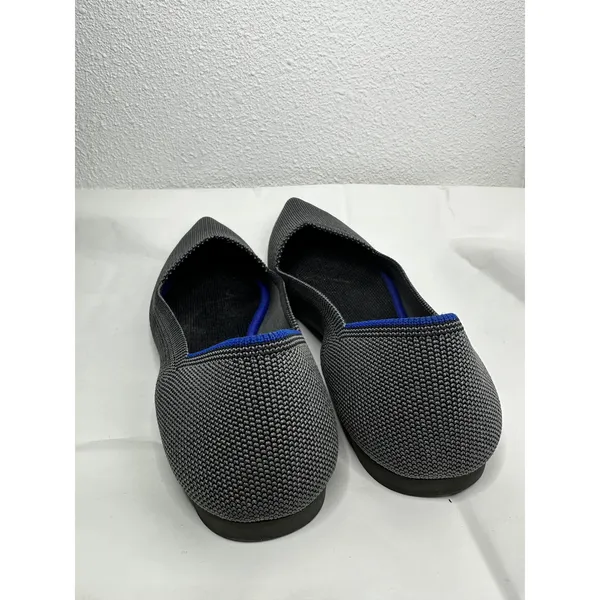 Rothy's the Point Ballet Flats in Black and White with Blue Trim - Image 7