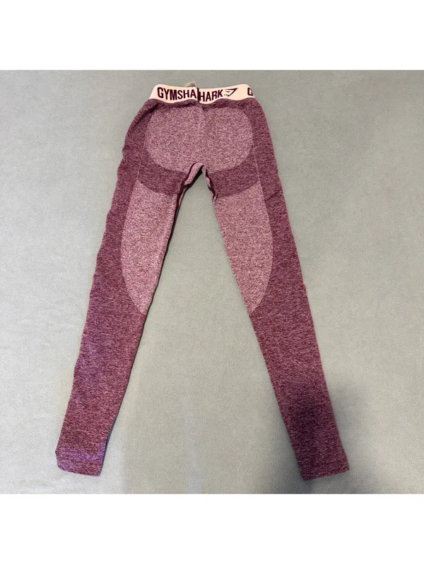 Gymshark Flex Seamless Burgundy Marl Contour Workout Leggings Women’s XS - Image 2