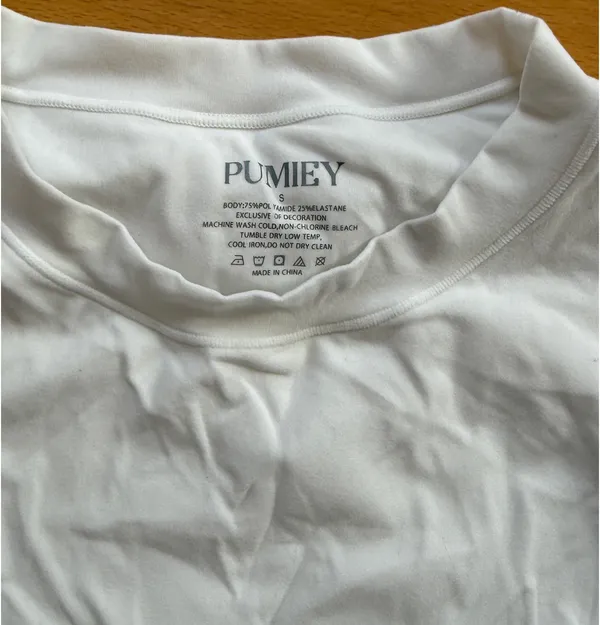 White Crew Neck Semi Cropped Shirt - Image 2