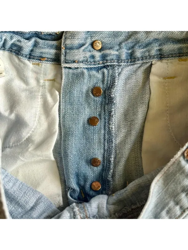 American Eagle Outfitters Frayed Light Blue Jean Shorts - Image 5