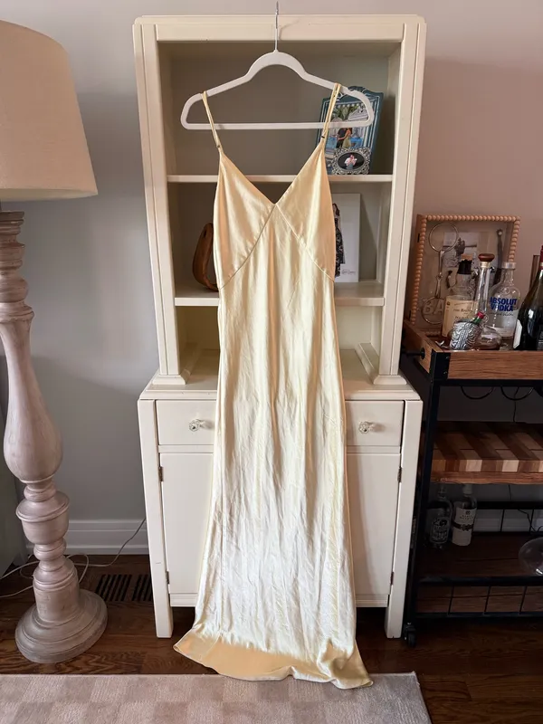 Billy J Yellow Satin Dress - Image 6