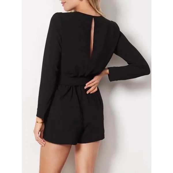 Amanda Uprichard Revolve Black Baldwin Long Sleeve Romper Sz.M - Image 5