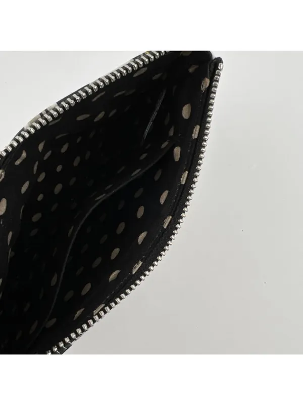 Brighton Wristlet Clutch Pouch Hearts 8.5x5 Black White Jeweled Boho Cottage - Image 8