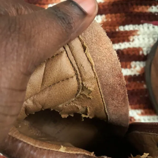 Lucky Brand Brown leather red lace-up ankle combat mid high top boho hiking boots booties heels #timberland - Image 8