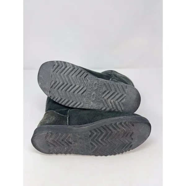UGG Australia Womens Boots Black Suede Classic Short Fleece Pull On Winter US 9 - Image 6
