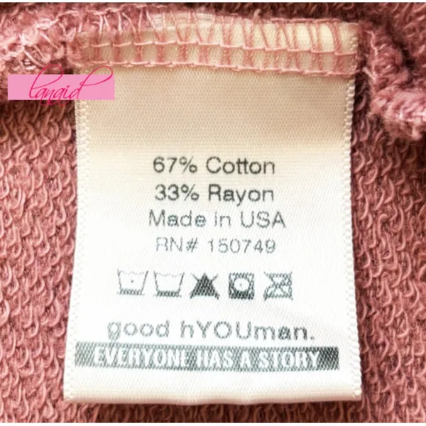 Good hYOUman Woman Up Lace-Up Hoodie Corset Asymmetric Heathered Pink Oversized - Image 10