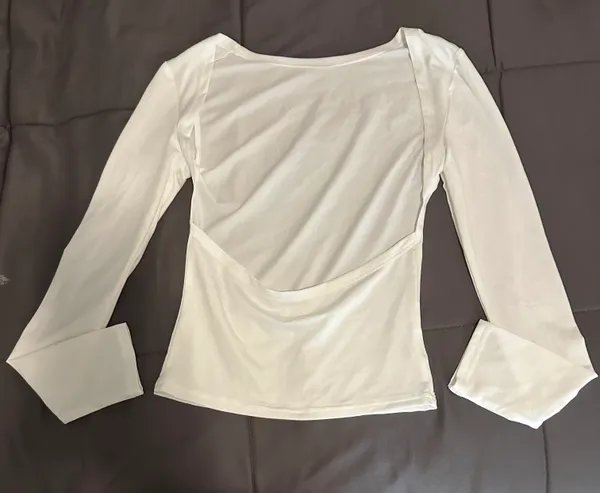 White Backless Long Sleeve - Image 2