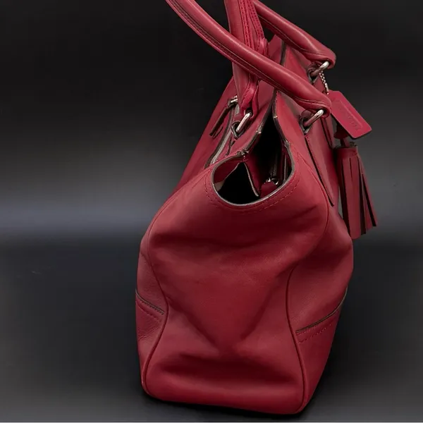 COACH 19890 Dark Red Leather Legacy Medium Candace Carryall Tote Shoulder Bag - Image 2