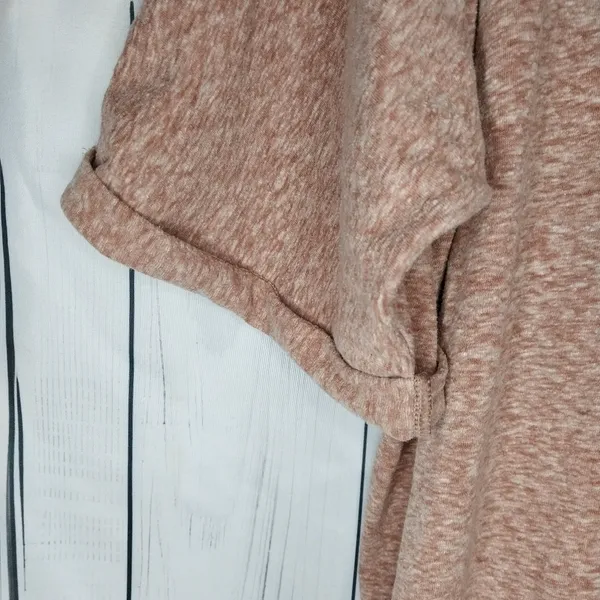 Free People Beach Heathered Dusty Pink Asymmeteical Loose Fit Boho Cover-Up - Image 6