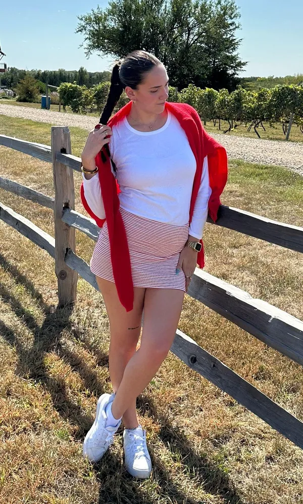 Missguided Red White Stripe Skort - Image 2