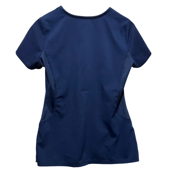 Healing‎ Hands Purple Label Women Scrub Top S Blue Stretch Medical Uniform Nurse - Image 2
