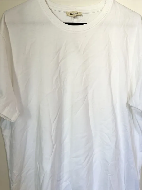 NWT *FLAWED* Madewell White Cotton Relaxed Oversized Tee - Size: Medium - Image 5
