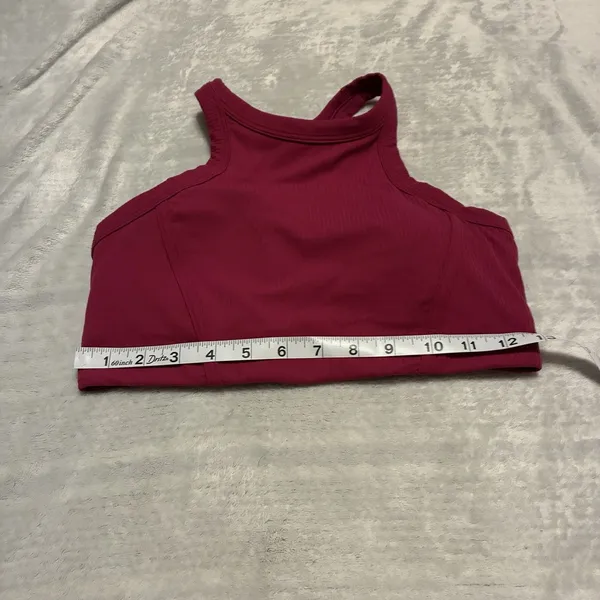Lululemon Ribbed Nulu High-Neck Yoga Bra Light Support, B/C Cup size 8 Red Pink - Image 3
