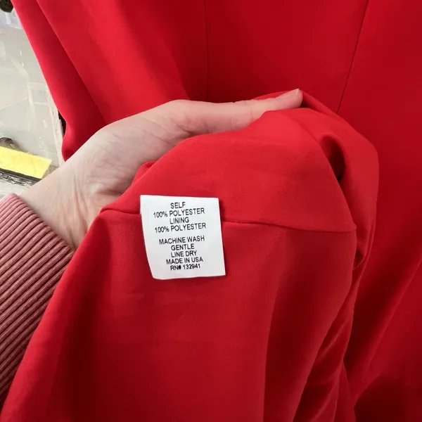 Amanda Uprichard Hudson Dress Lipstick Red Fit And Flare Flouncy‎ Hem Size M - Image 5