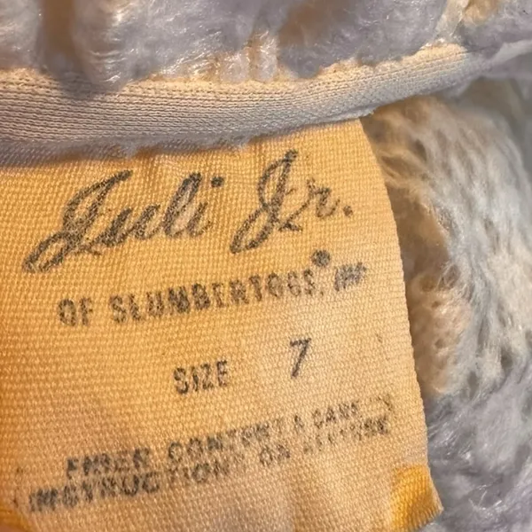 Vtg Juli Jr of Slumbertog Sheer Long Blanket Robe 1 Pocket Button Front Size 7 - Image 9