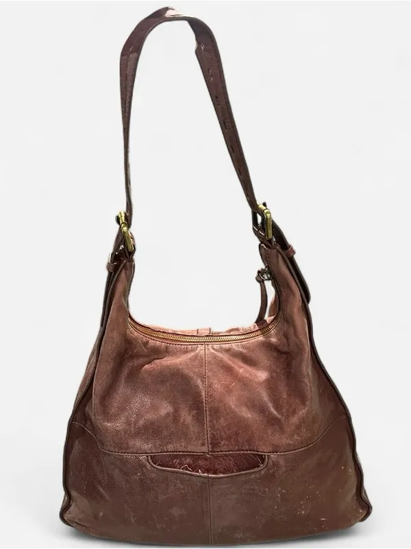 Hobo International Burgundy Distressed Leather Slouchy Shoulder Bag - Image 5