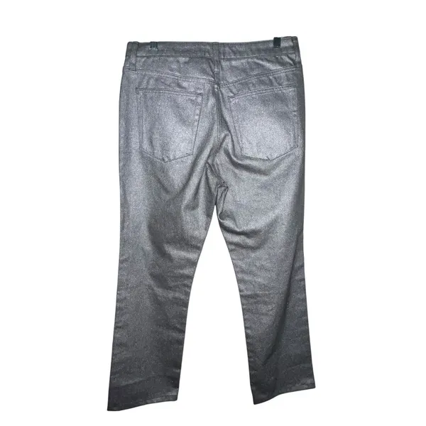 J.Crew Collection‎ Women's Straight Slouchy Jean Metallic Silver Size 28 BT619 - Image 5