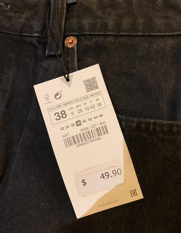 Zara ripped wide leg jeans - Image 2