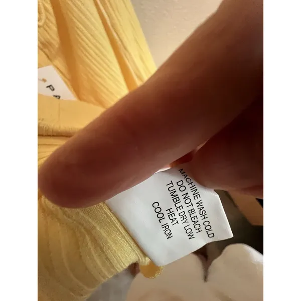 Pacsun Sun‎ Dress Size S Butter Yellow Strappy Back Mini Ribbed - Image 9