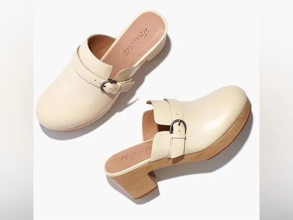 Madewell‎ Bone The Monique Buckle Clog Size 7.5 - Image 9