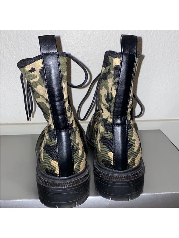 Comfort By Alexis Bendel Camo Combat Boots Green Black Grunge - Image 9