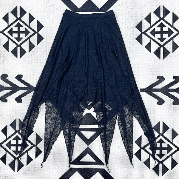 Killstar Caroline Black Lace Handkerchief Hem Skirt XS - Image 10