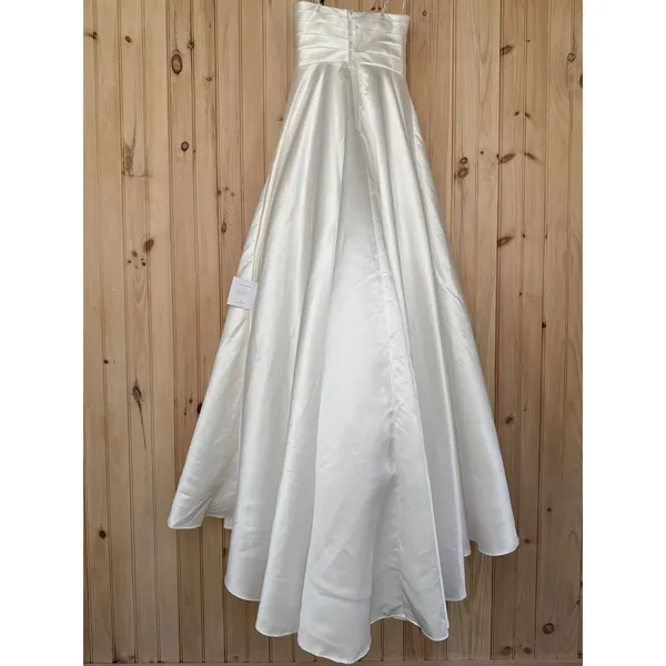 NWT Lulus Khalida White Satin Pleated Strapless Gown Wedding Bridal Dress Sz S - Image 3