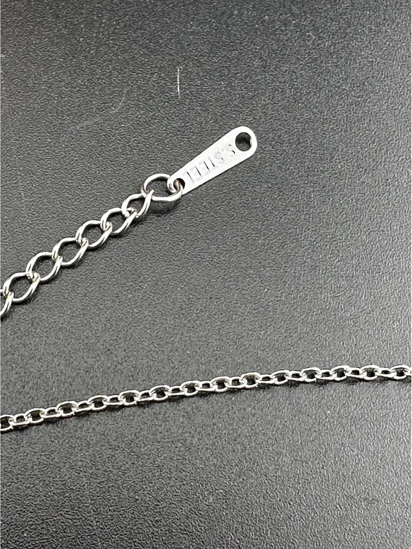 Silver Crescent Moon Pendant Necklace with Pearl Accent - Image 4