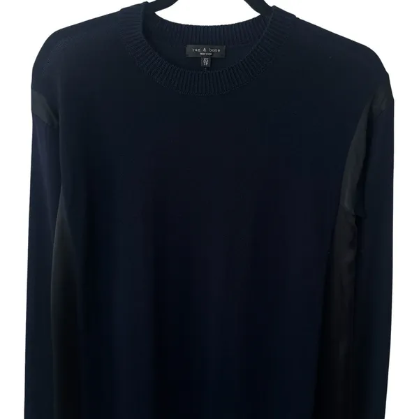 Rag & Bone‎ Sadie Merino Wool & Silk Navy Black Mini Dress Luxury Old Money XS - Image 3