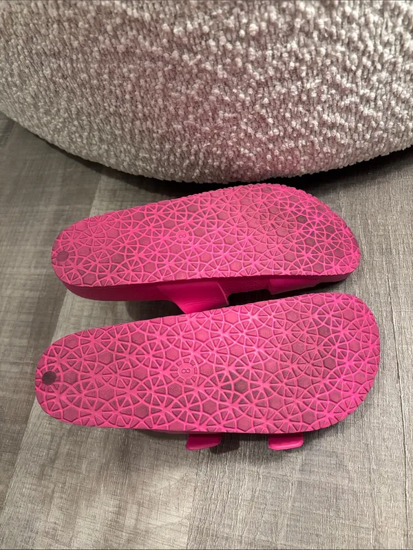 Double Strap Slide Sandals - Bright Pink - Image 2