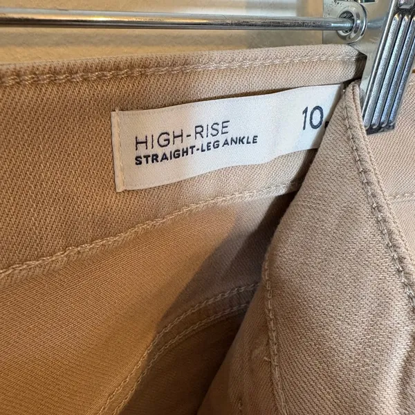 J. Jill Denim High-Rise Straight-Leg Ankle Pants‎ Size 10 Taupe Beige Utility - Image 7