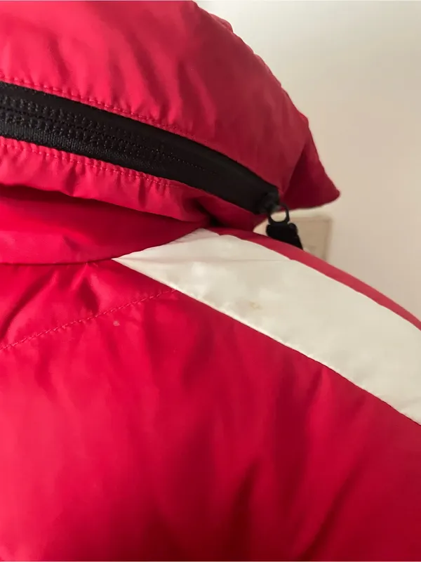 BOGNER FIRE + ICE Down Puffer Ski Jacket Red White Stripe Medium US 8 - Image 11