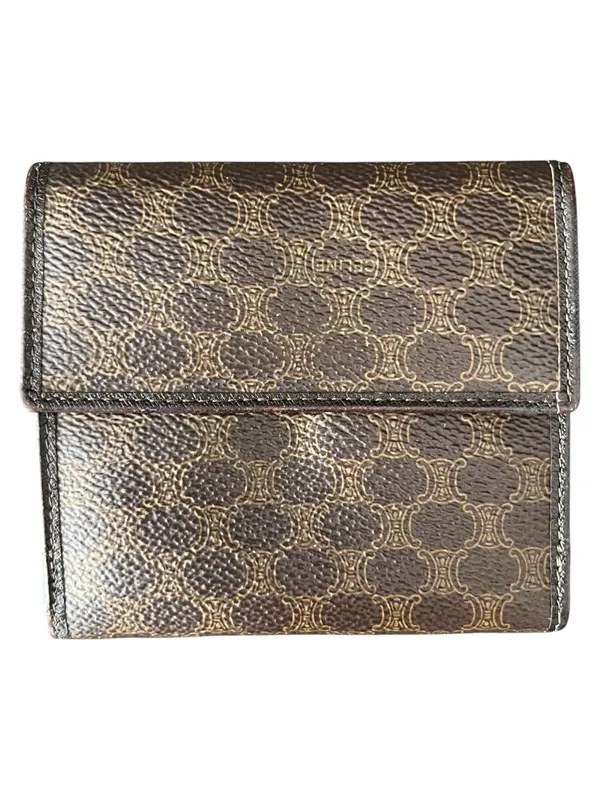 Vintage Celine Macadam Canvas Bifold Wallet Brown Triomphe - CE00/22 - Image 2