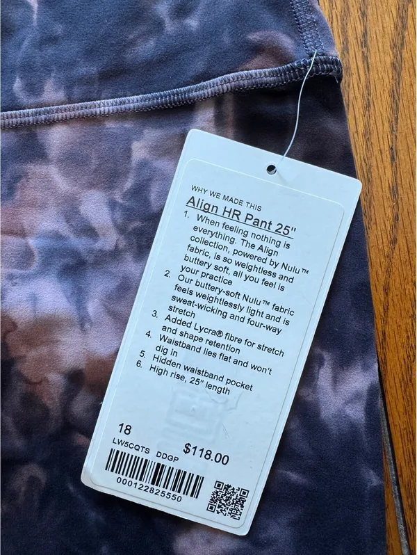 Lululemon Align High Rise 25” Diamond Dye Pink Pastel Size 18 NWT - Image 4