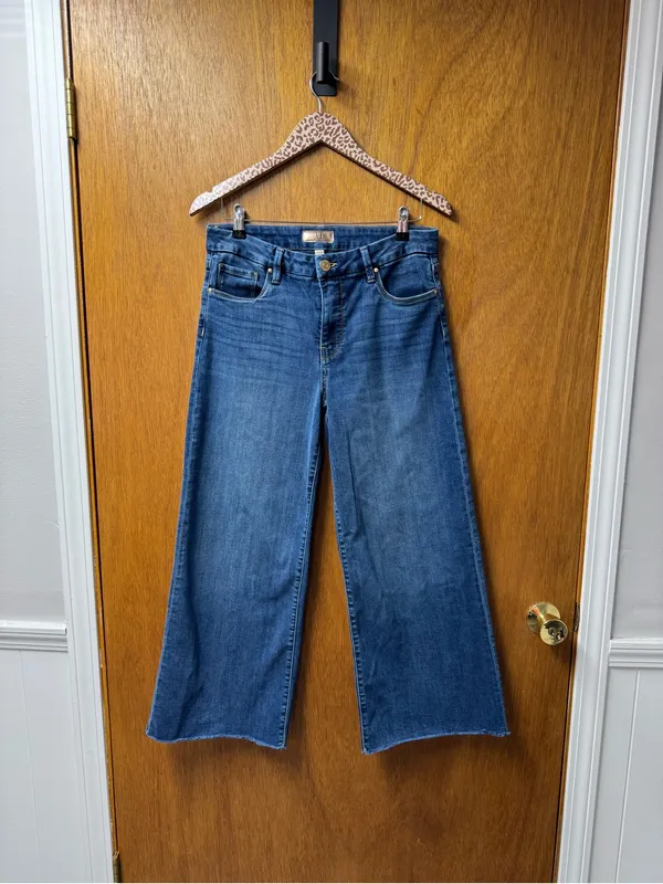 Kut From the Kloth Meg High Rise Fab Ab Wide Leg Jeans Denim Yielded Wash Blue 8 - Image 16