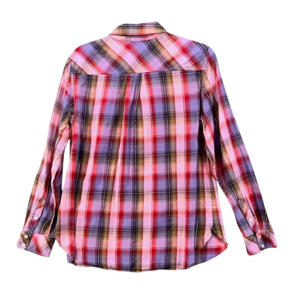 Talbots Button Up Shirt‎ Purple Plaid M - Image 2