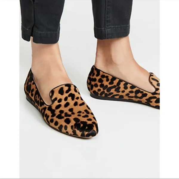 Veronica Beard Griffin Flat Loafers in Leopard Size 36.5 Leather Cowhide - Image 2