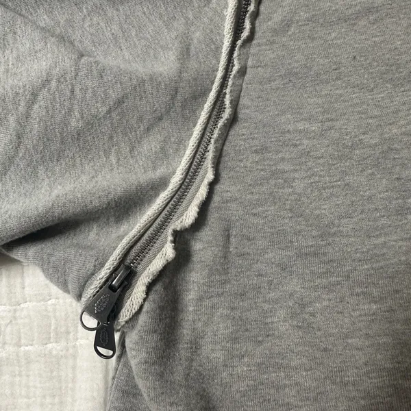 Free People Movement Close Call Gray Oversized Hooded Sweatshirt; size large - Image 11