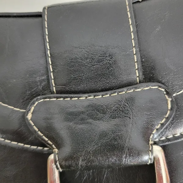 Vintage Aldo Womens Shoulder Bag 11" x 5" Black Leather Y2K Studded Snap Closure - Image 15