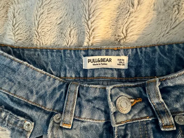 Pull & Bear Blue Mom Jean Short - Image 3