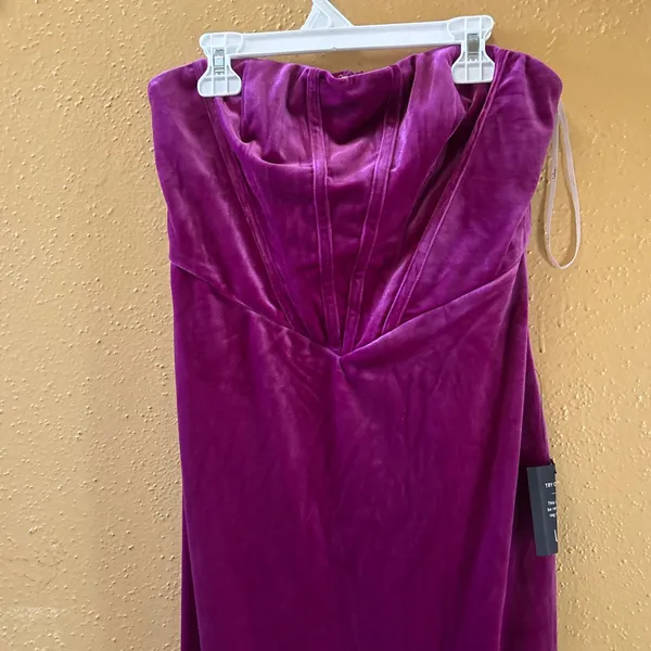 Lulus Constant Love Magenta Velvet Strapless Maxi Dress Corset Gown Pink Medium - Image 4