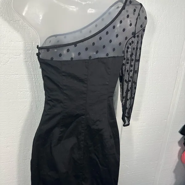 Bardot Black One Shoulder Sheer Bodice Dress Size 4 NWOT - Image 8