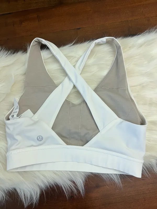 Lululemon Envital Bra White Size 4 Medium Support Cross Back - Image 2